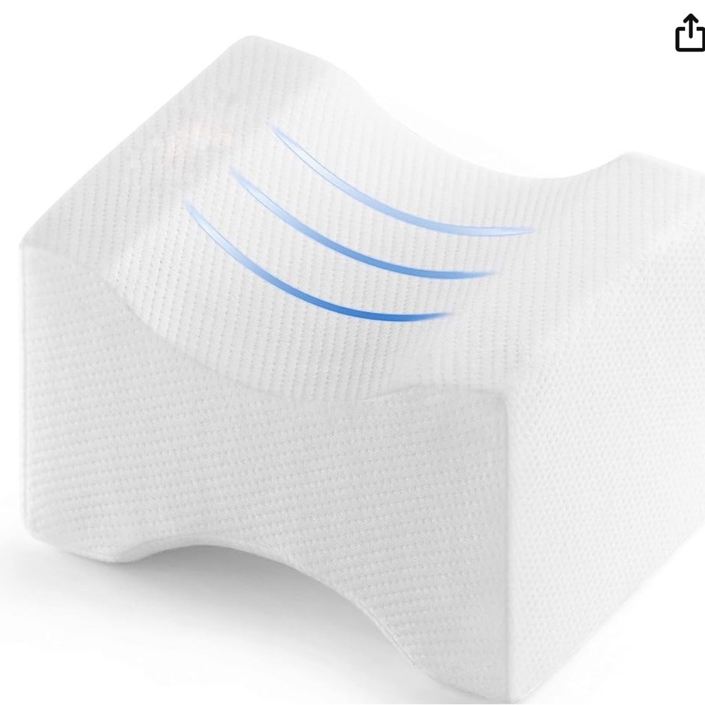 Orthopedic Knee and Leg Pillow for Side Sleeping - 100% Memory Foam.